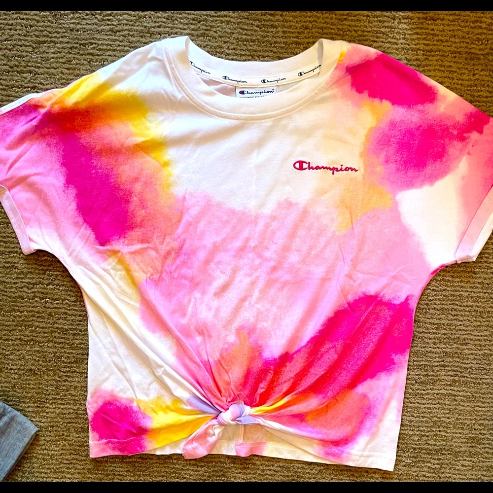 Champion Tie Dye Knitted Crop Top, Size Sm